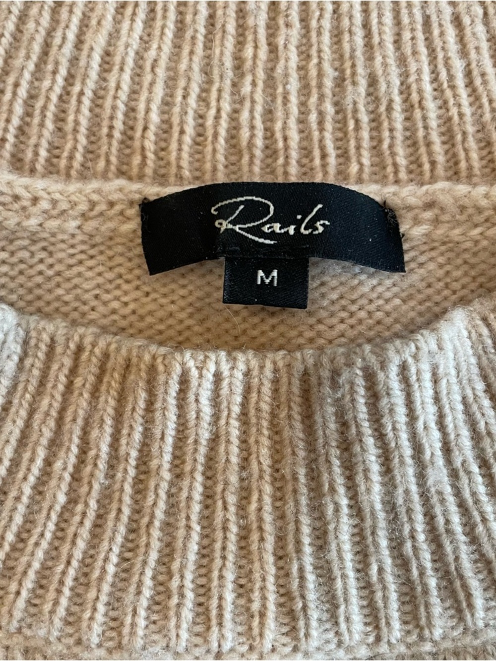Rails Kana Wool Cashmere Blend Knit Sweater in Camel Stars - Medium - Picture 5 of 9